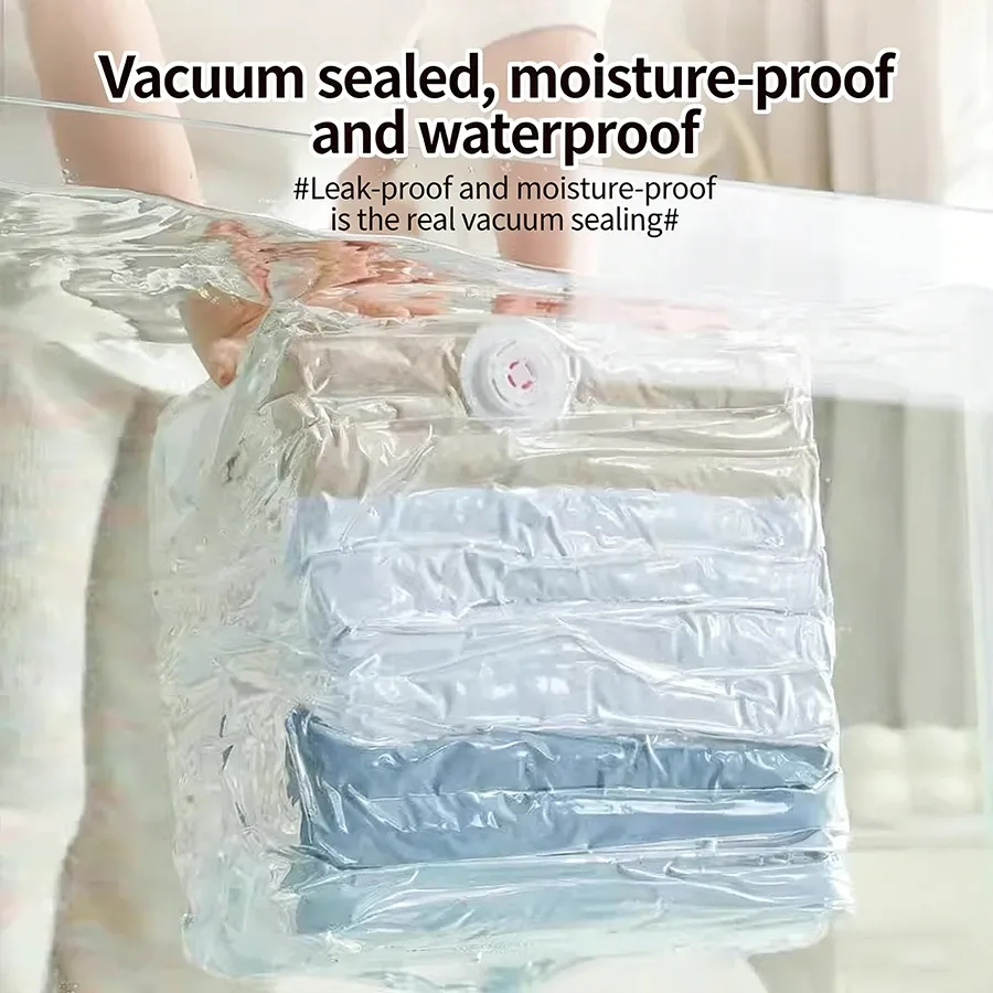5PCS Vacuum Compression Bag, No Need for Pumping, Clothing Storage Bag, down Jacket and Cotton Quilt Vacuum Storage Bag