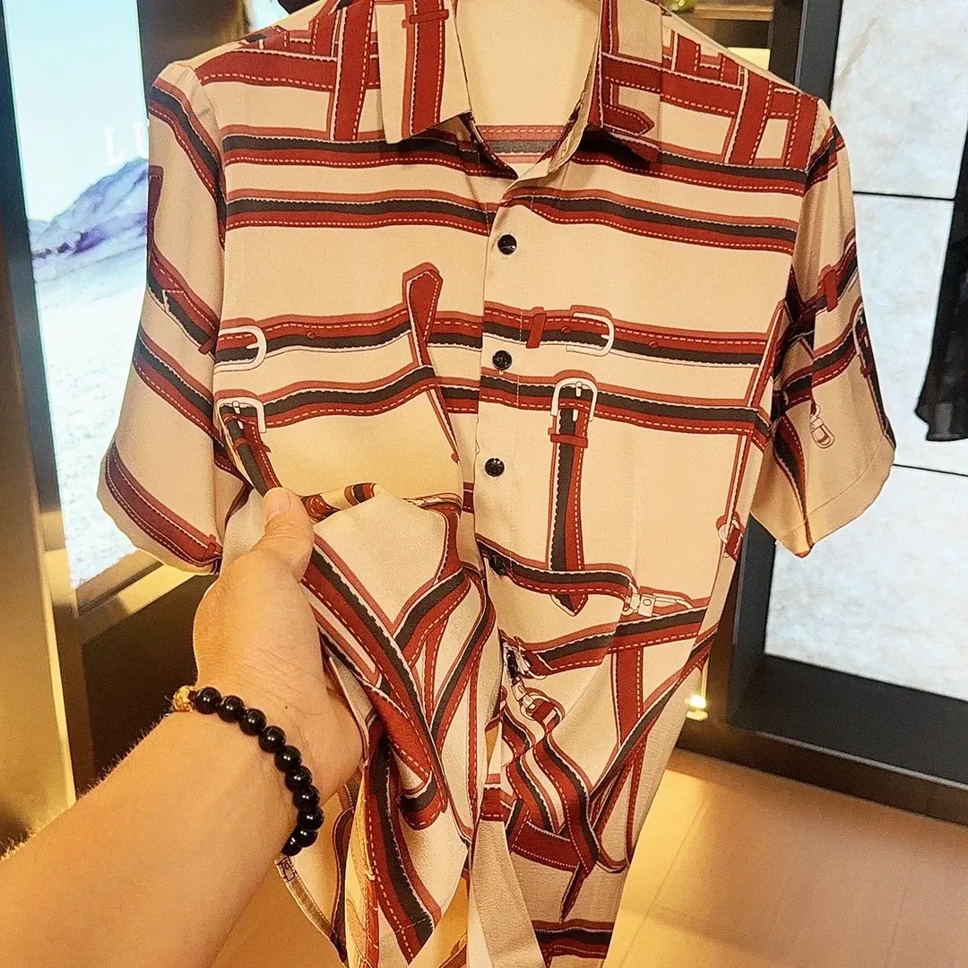Colorful Graffiti Ice Silk Shirt