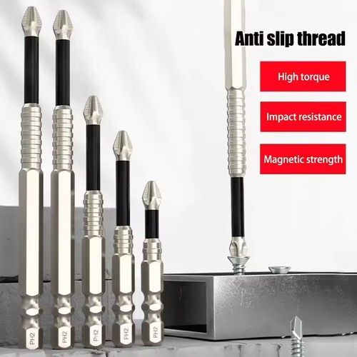 6pcs Anti-slip Impact-resistant Threaded Drill Bit Set Screwdriver Hardness Drill Bit Screw Driver Hand Tools