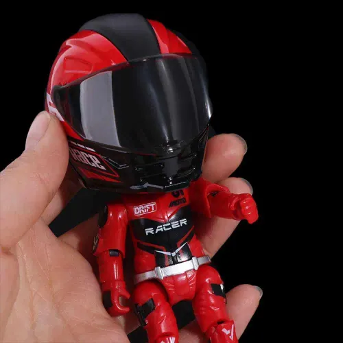 Deformation Helmet Simulated Motorcycle Rider Doll Action Figure Movable Limbs Transform Motorcycle Toy Cool Alloy