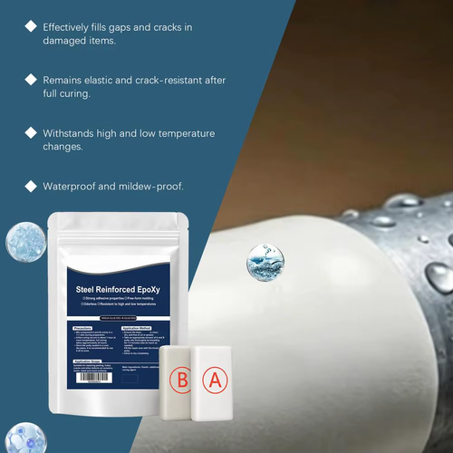 3PCS Steel Reinforced Epoxys Puttys High Strength 2 Part Filler Fast Repair Clay Waterproof Heat Resistant Concrete Pipe Crack Repair