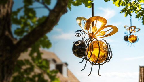Solar-Powered Hanging Bee Light
