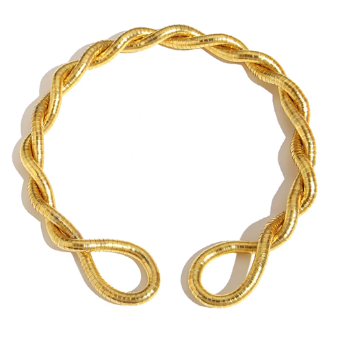 Creative Gift – Bendable Alloy Snake-Style Necklace (Silver Gold), Flexible Choker, Punk-Style Twistable Bracelet