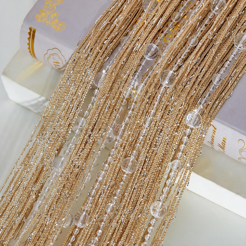 1pcs 100*200cm Crystal Beaded String Curtains Screen String Divider Blind for Salon Living Room Door Wall Window Tassel Curtain