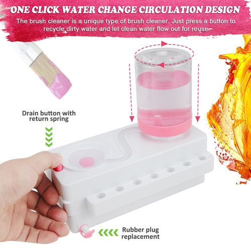 Paintbrush and Gouache Washer With Silicone Painting Mat