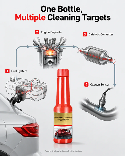 Non-disassembly engine carbon deposit cleaner—removes carbon deposits, restores power, and saves fuel.