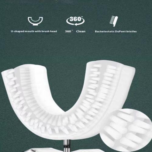 Teeth whitening lamp, U-shaped sonic wireless toothbrush, 360° ultrasonic lazy-person automatic silicone toothbrush set