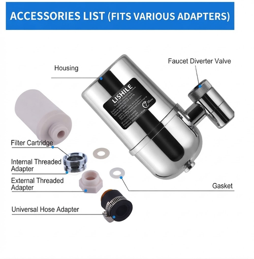 Faucet Water Filter Faucet Mount Water Filtration System Household Kitchen Water Purifier