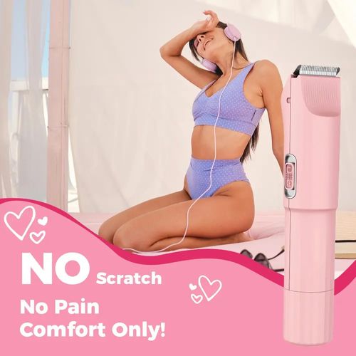 Women's Electric Bikini Trimmer & Body Shaver Dual Head Ceramic Blades Painless Wet Dry Use for Face Body Quick Smooth Cordless USB Fast Charge Gift