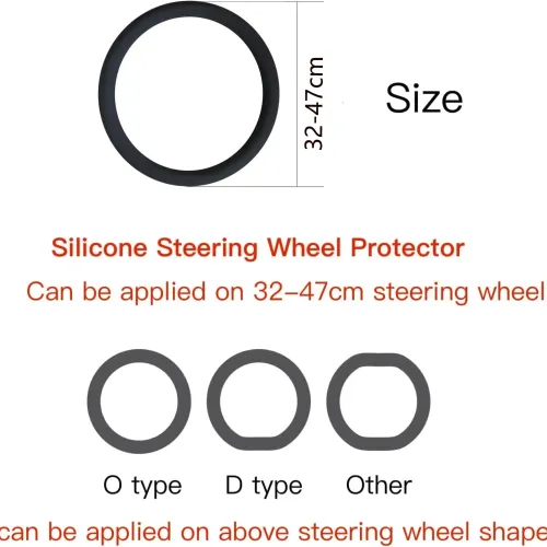 Universal Car Non-slip Silicone Steering Wheel Cover Elastic Texture D-shaped Steering Wheel Covers Car Decoration Accessories