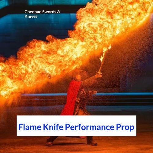 Self-Fueling Powder-Fed  Flame Blade  Prop (Authentic Intangible Cultural Heritage Craft) — Combustible Bamboo & Wood Tang-Style Dao