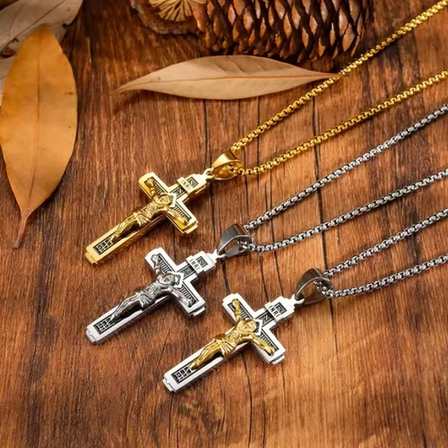 Jesus Christ Cross Mens Necklace   Cross Religious Pendant Necklace Accessory Chain Accessories
