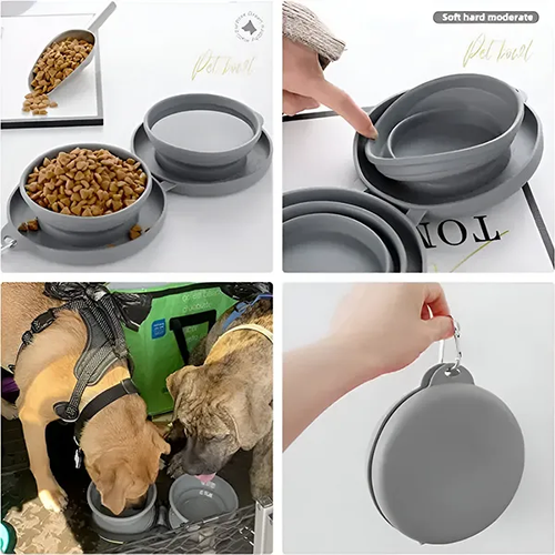 Foldable Pet Food and Water Bowl 2 in 1