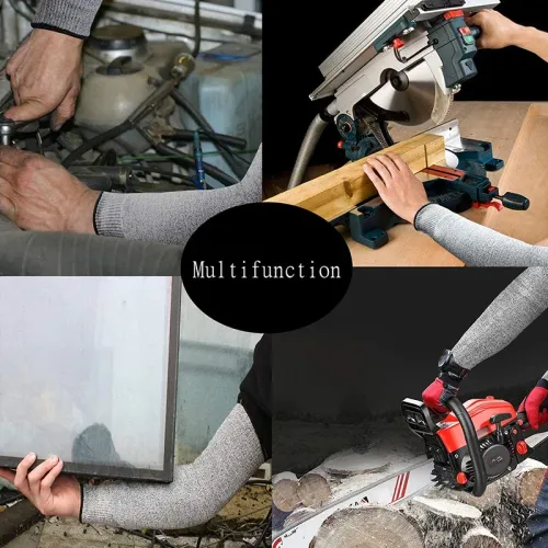 2pcs Level 5 HPPE Safety Working Arm Wrist Cover Outdoor Anti-cutting and Anti-piercing Wrist Cover Woodworking Arm Cover
