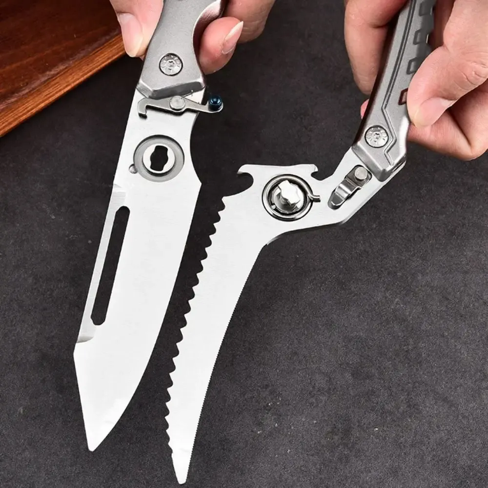 Peeler Removable Scissor with Safety Buckle Non-slip Handle Kitchen Scissor Stainless Steel Food Scissor Outdoor