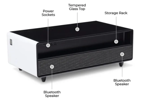 Coffee Table With Builtin Fridge Bluetooth Speaker Wireless Charging Modern Smart Touch Control Designer Mesa De Centro Sala