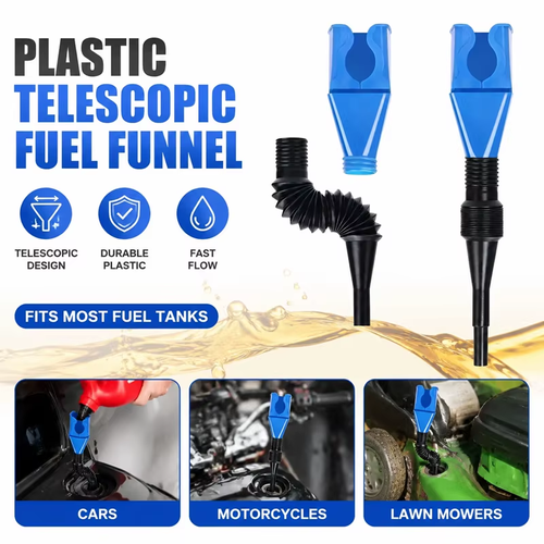 15 Pcs Telescopic Plastic Refueling Funnel With Filter Car Motorbike Oil Change Gasoline Tank Filling Liquid Conveying Funnel Tool