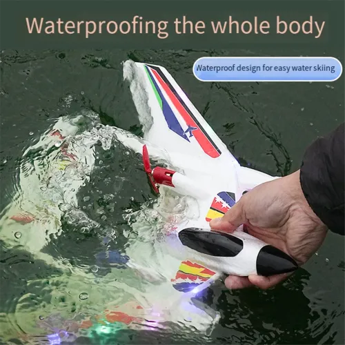 Amphibious Waterproof EPP Foam Fixed-Wing Glider Aircraft 2.4G Radio Control Airplane with LED Lights Plane Toys
