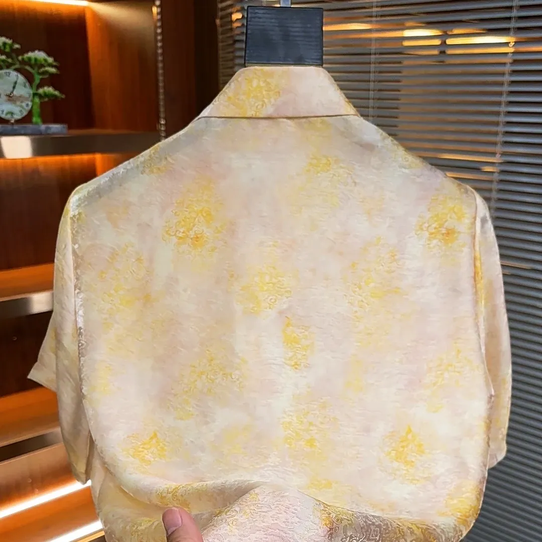 Men's white-gold collared shirt