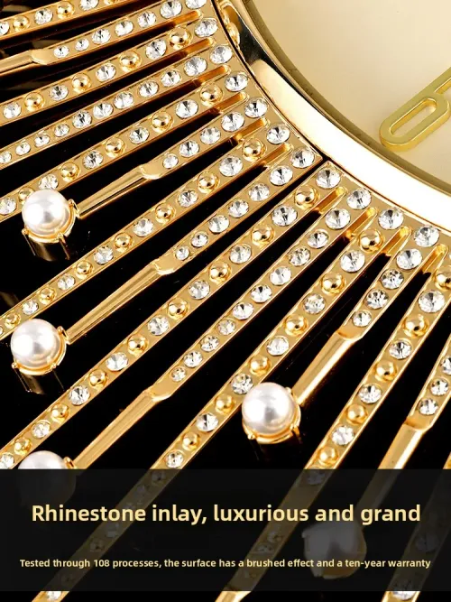light luxury sun wall clock living room decoration atmosphere high sense clock wall hanging creativity