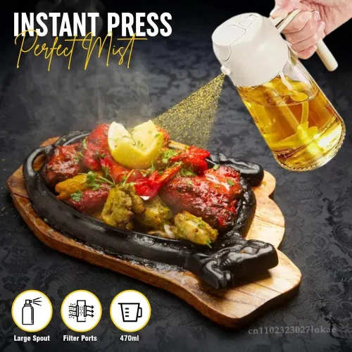 2in1 500ml Oil Sprayer Oil Spray Bottle Oil Tank BBQ Kitchen Baking BBQ Picnic Kitchen Tools
