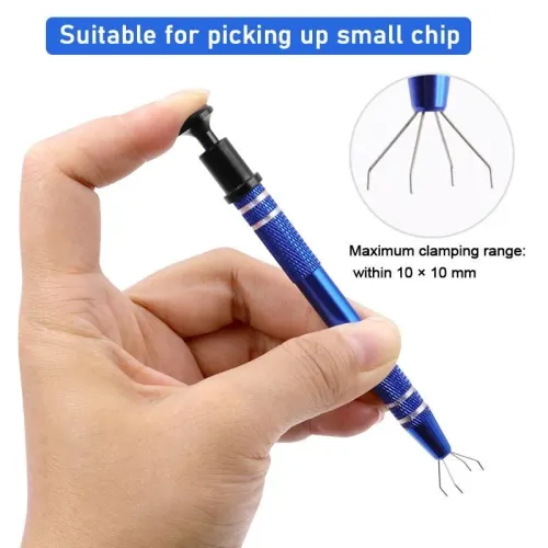 3PCS Electronic Component Grabber Four Claw IC BGA chip gripper Extractor Screw Picker Pick Up pen Electronic Repair Hand tool