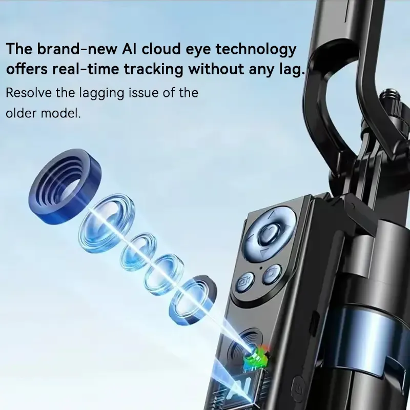 69.6in Automatic Face Tracking Telescopic Selfie Stick Tripod with 360° Rotatable Design, Fill Light, Remote and Gesture Control, Portable Cellphone Mobile Accessory for Live Streaming, Tripod for iPhone
