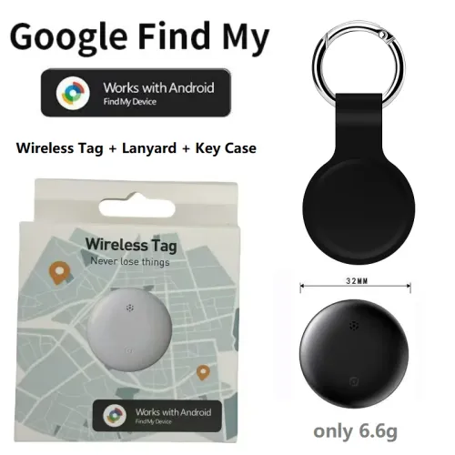 Android GPS Tracker (Keychain Style, AirTaglike Design) Supports Googles Find My Device Network, Global Positioningan AntiLoss Device Suitable for EBikes, Motorcycles, Cars, Pets, and Children.