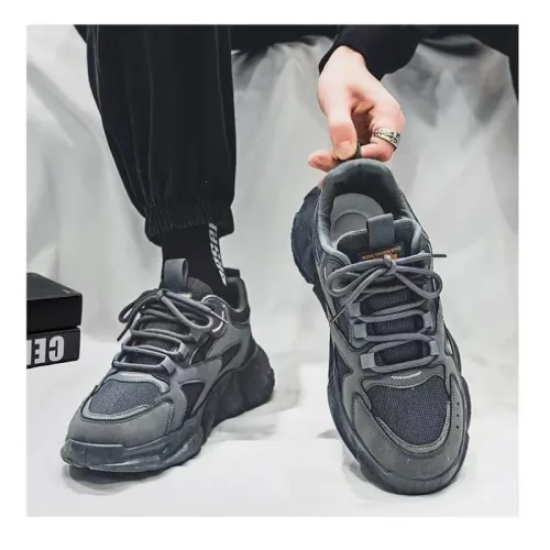 Men's Retro Trendy Thick Bottom Sports Shoes Casual Wear-Resistant Dad Shoes Spring Summer New Arrival Mesh Upper Low Top