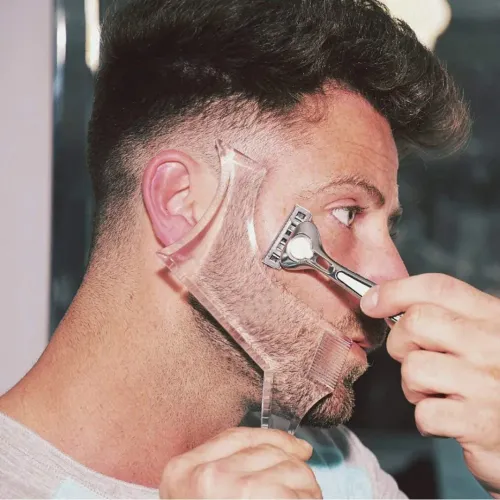3PCS Beard Shaper for Men Beard Shaping Tools with Comb for Perfect line up & Edging For Men's Jaw Cheek Neck Line, Gifts for Men