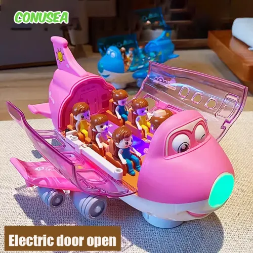 Children's toys electric airplane aircraft toy car airplane model music simulation boy children transportation toy gift girl