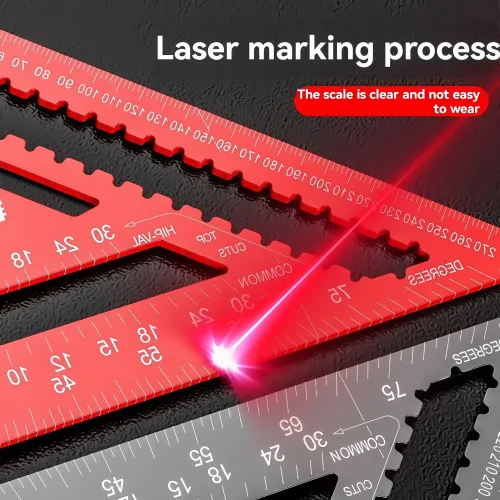 7-inch Aluminum alloy triangular ruler 45 degree protractor
