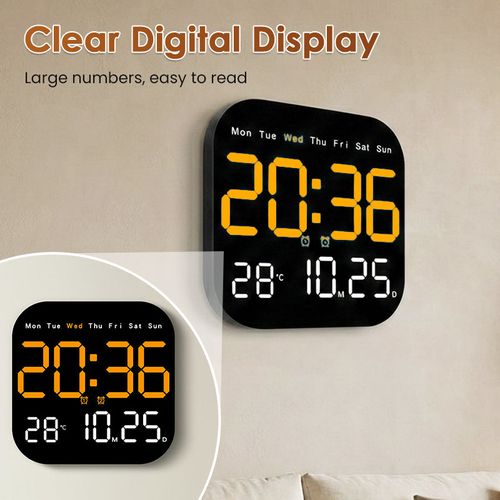 Multifunctional Digital Alarm Clock for Home & Office orange color