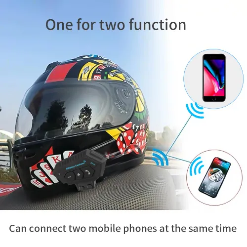 Motorcycle helmet stereo Bluetooth headset wireless hands-free microphone