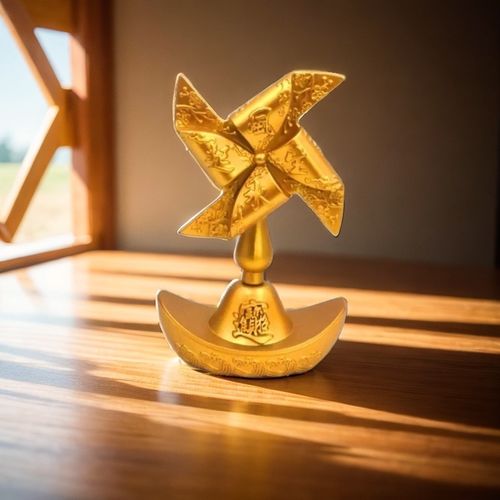 Alloy Windmill Rotating Ornament Crafts Gold Good Luck Home Decor Artificial Lucky Auspicious Ornament Feng Shui Supplies