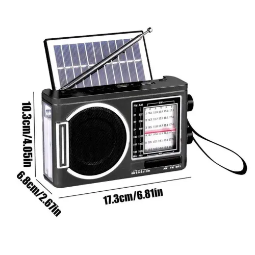 Bluetooth Radio High Volume Digital Display MP3 Player Solar Radio Antenna with LED Flashlight Solar Powered
