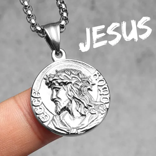 Jesus Simple Amulets Stainless Steel Men Necklaces Pendant Chain Punk For Women Fashion Jewelry Gifts Wholesale Dropshiping