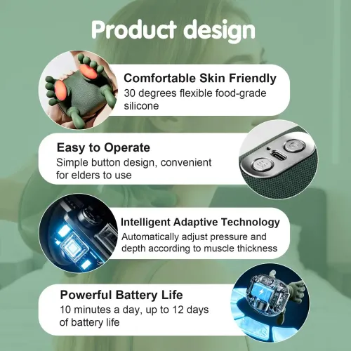 Wireless Neck Shoulder Massager, Bionic Hands Deep Tissue Massage, Portable Electric Kneading Shiatsu Back Massager for Muscle