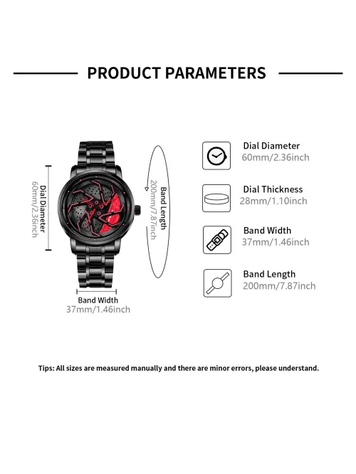 NS Blade Wheel Caliper Men's Quartz Belt Watch - Creative Design Unisex Wristwatch