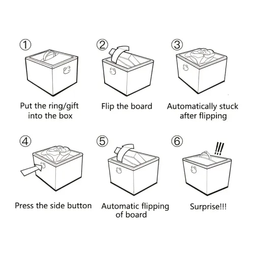 Rednote Bear Flip Ring Box Valentine Birthday Mini Cake for Girlfriend Gift Boxes Packaging Box