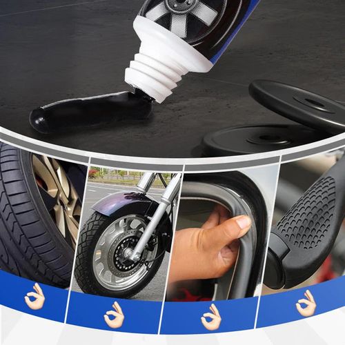 Weatherproof, flexible tire repair adhesives