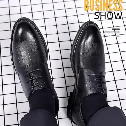 Men Leather Dress Shoes Luxury Lace-Up Oxford Shoes for Men Designer Pointed Toe Party