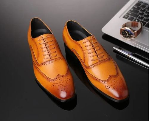 Men's lace up leather business shoes