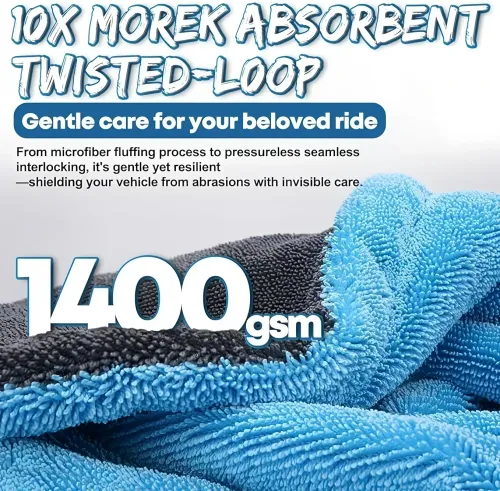 1400GSM Ultra-Thick Drying Towel for Car Motorcycle Oversized Cleaning Cloth Soft High Absorbent Car Detailing Towel