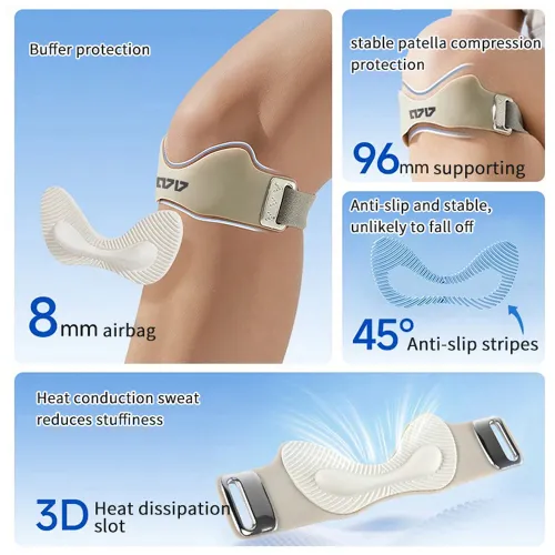 1PC 3D Air Cushion Knee Patellar Strap Silicone Pads For Basketball Football Running Sport Adjustable Knee Brace