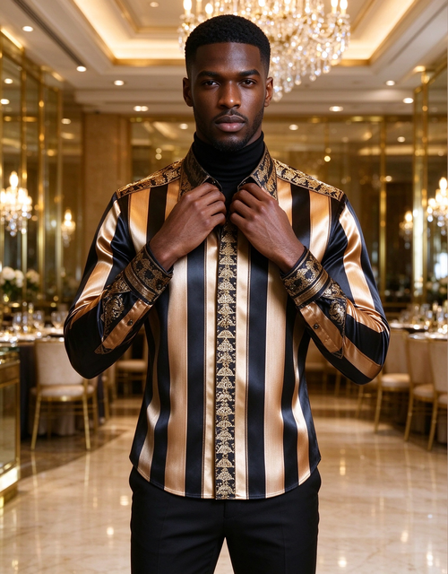 Flip collar slim fit button printed shirt