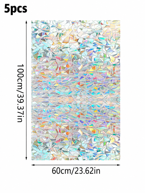 🌈3D Rainbow Privacy Window Film – No-Glue Static Cling Glass Film for Bathroom & Home Windows✨