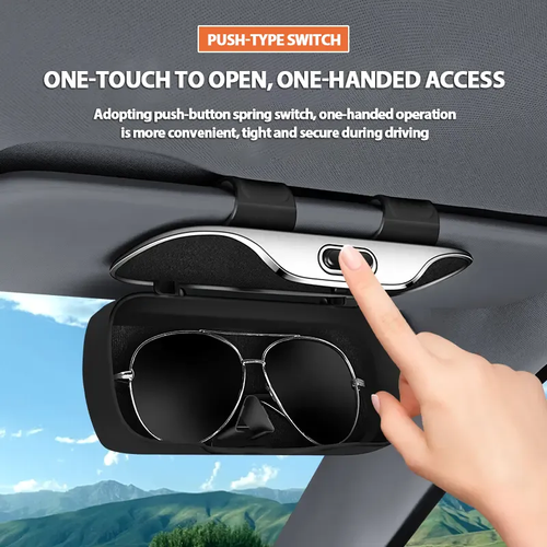 Press Switch Car Glasses Box Shock-proof Stable Car Sunglasses Holder Lossless Installation Expansion Space Eyeglass Case