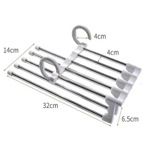 Stainless Steel Multi-Layer Hanging Rack For Home Use - Multi-Functional Folding Wardrobe - Pants Storage Rack Organizer