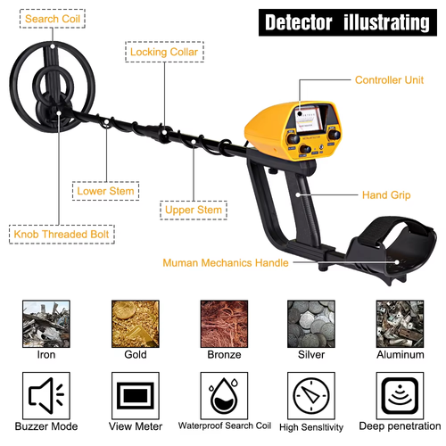 Professional Metal Detector Under Ground MD-5090 Outdoor IP68 Waterproof Treasures Gold Detectos Finders for Adults and Children